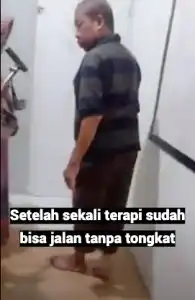 Datang Pakai Tongkat, Satu Kali Terapi Bebas Saraf Kejepit